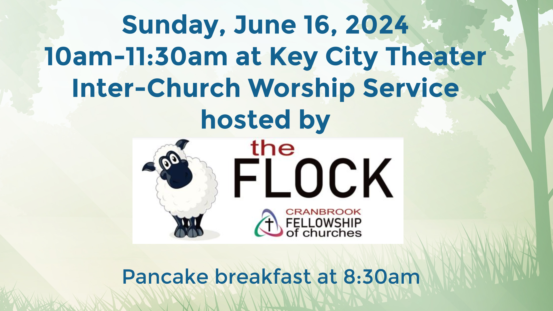 “The Flock” Inter-Church Worship Service City of Cranbrook